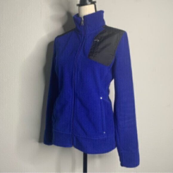 Lauren Ralph Lauren Active Blue & Black Full - Zip Sherpa Fleece Jacket - Picture 6 of 14